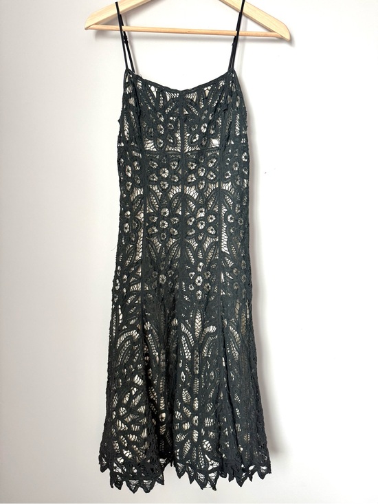 Betsey Johnson Dresses & Skirts - Betsey Johnson Lace Overlay Spaghetti Strap Midi Slip Dress in Black